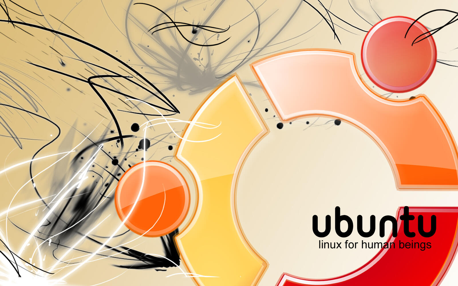 Wallpapers ubuntu logo operating system on the desktop