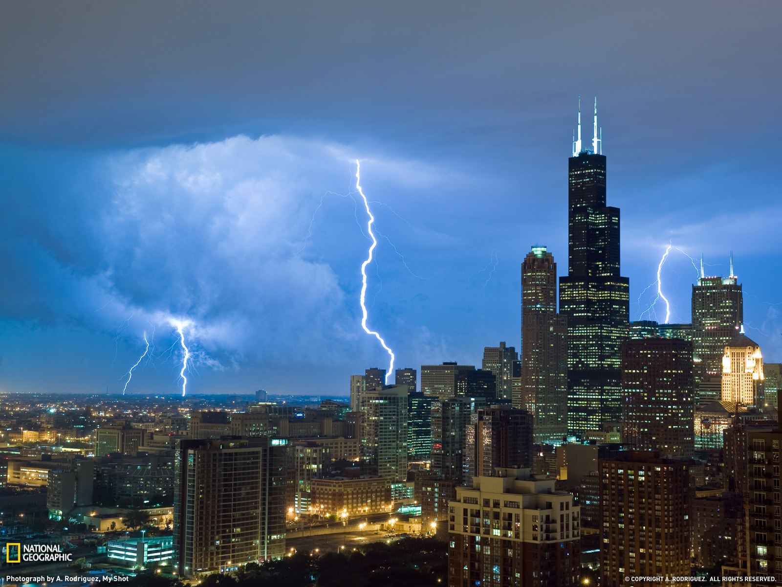 Photo free lightning, city, thunderstorm