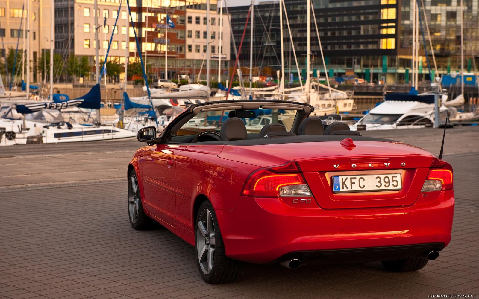 Wallpapers volvo red cabriolet on the desktop
