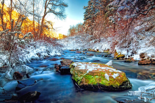 Бесплатно зима, снег, река - фото новые