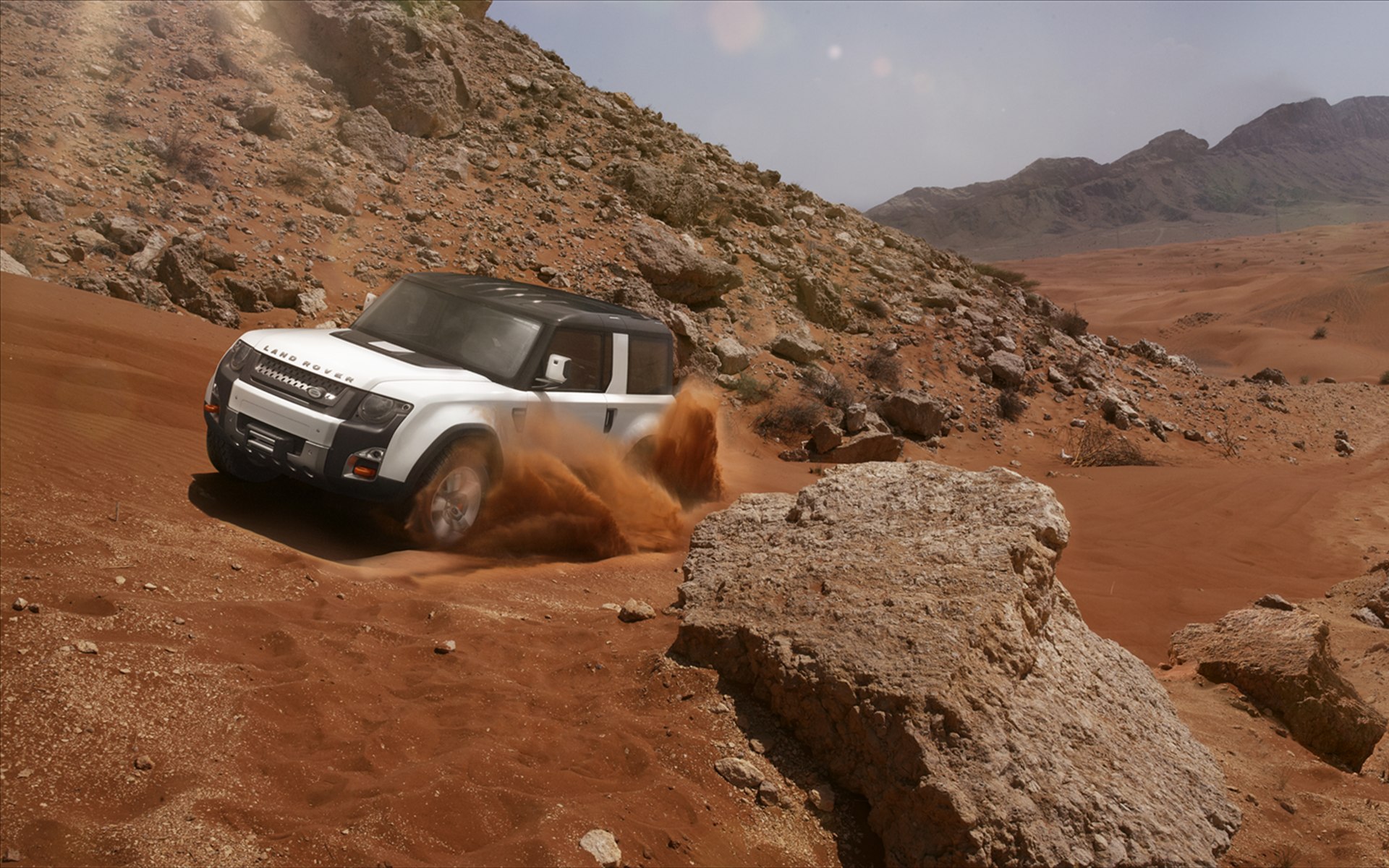 Wallpapers land rover dc100 white on the desktop