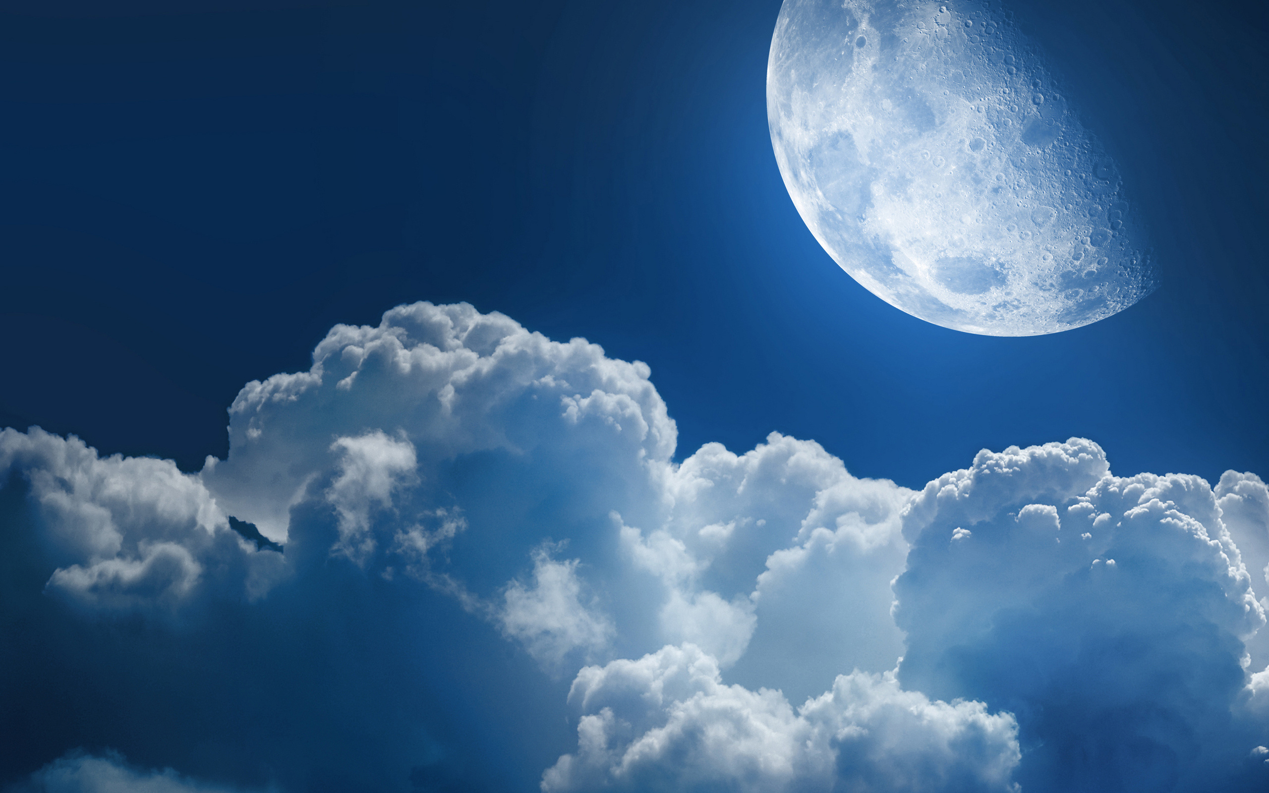 Обои луна облака небо на рабочий стол