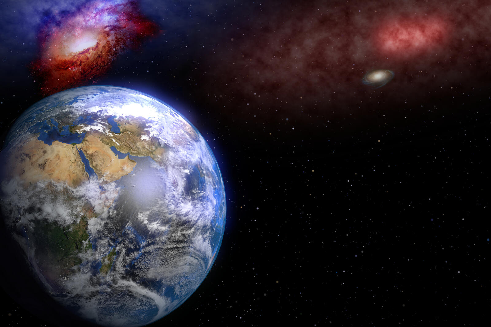 Wallpapers space earth galaxies on the desktop
