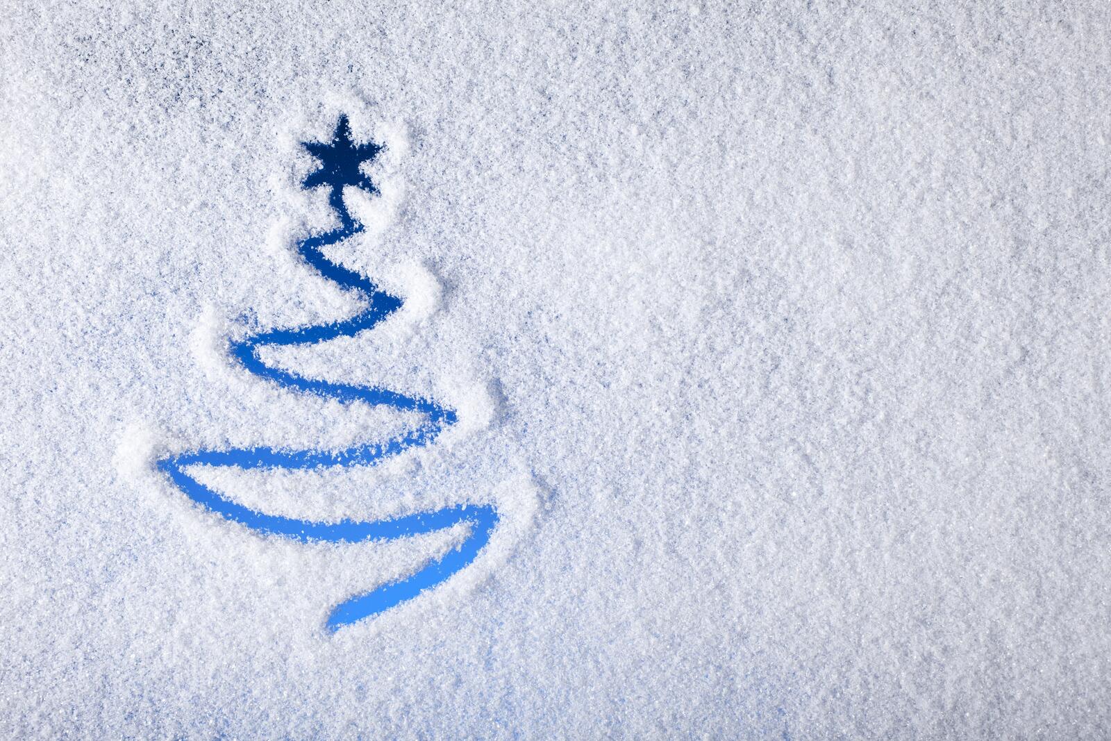 桌面上的壁纸绘制 圣诞树 蓝
