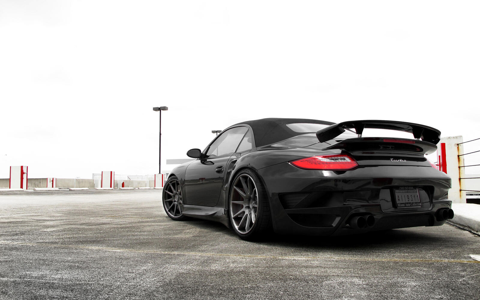 Wallpapers Porsche turbo exhaust asphalt on the desktop