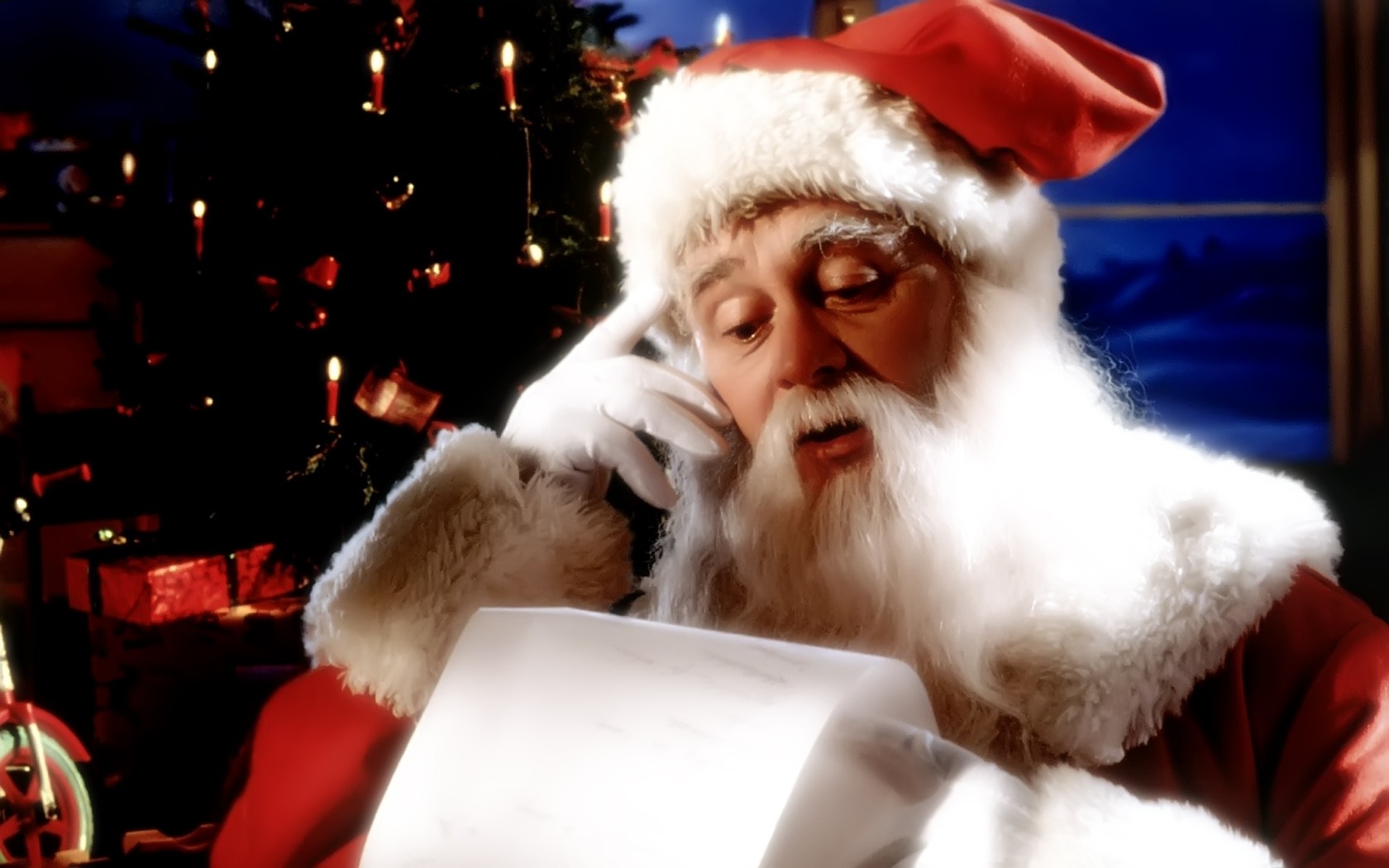 桌面上的壁纸圣诞老人 读数 列表