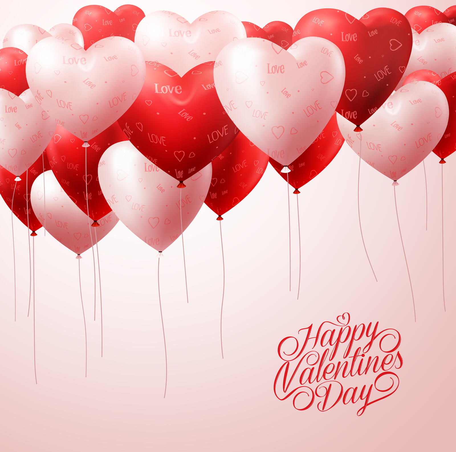 Wallpapers happy valentine`s day text romantic hearts on the desktop