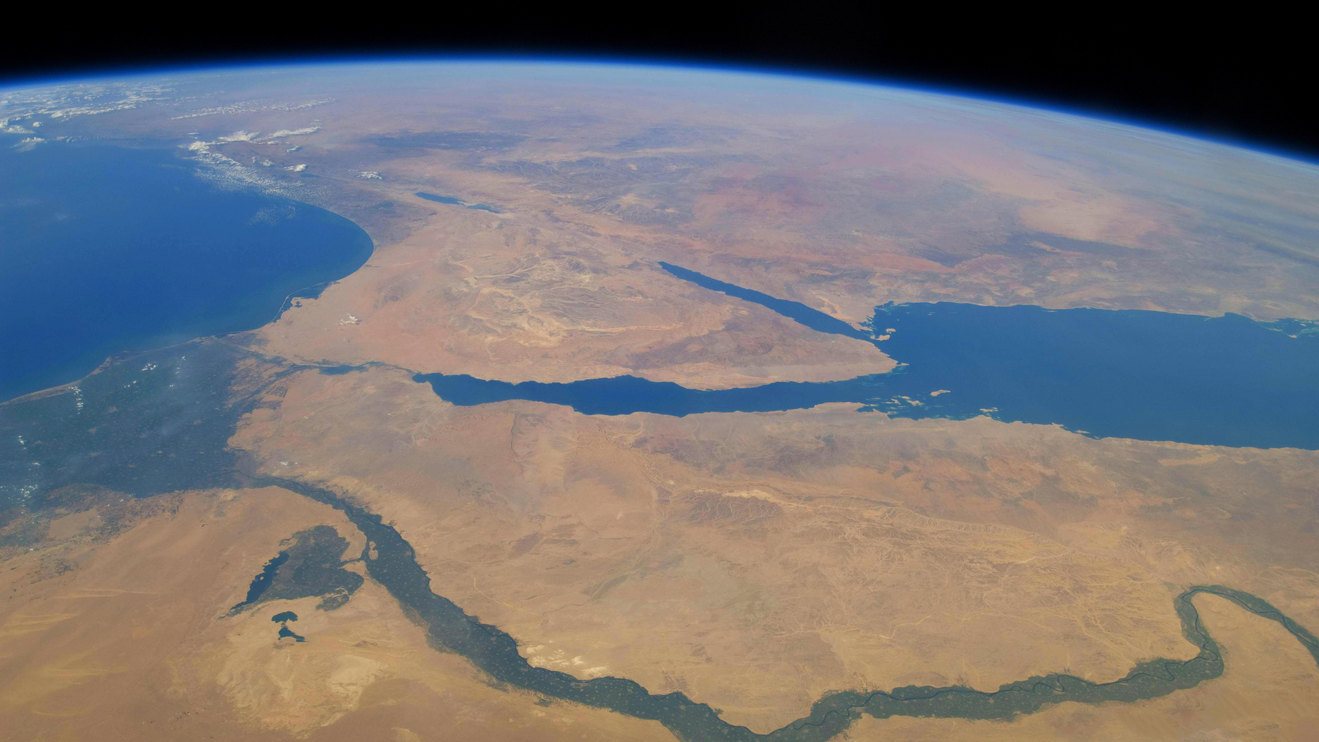 Wallpapers river nile view from space on the desktop