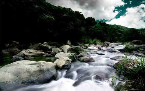 Free stream, rapids, beautiful photo
