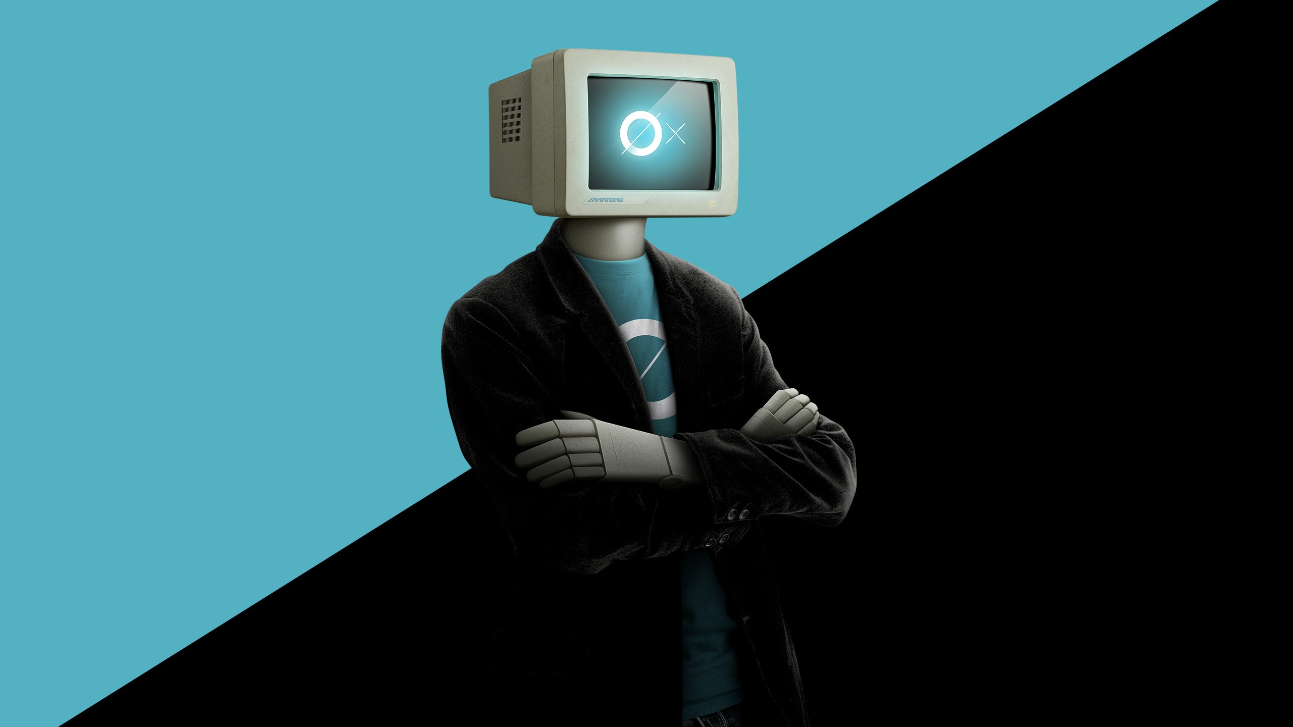 Wallpapers robot clothes head on the desktop