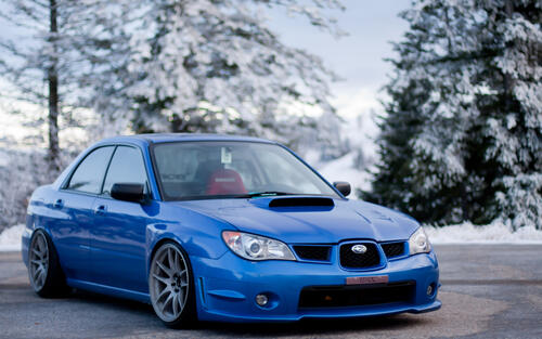 The blue subaru on the stance