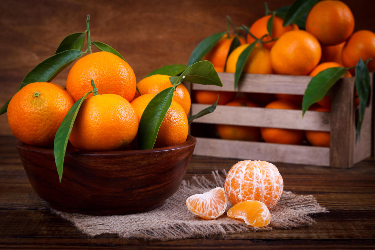 Photo of fruits, mandarins without registration