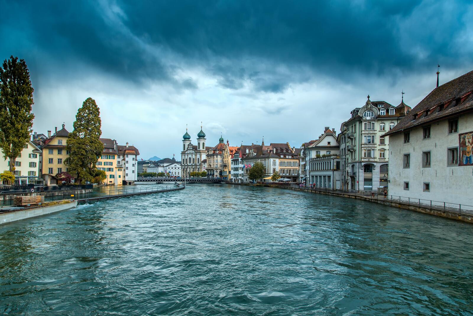 Wallpapers houses Switzerland river on the desktop