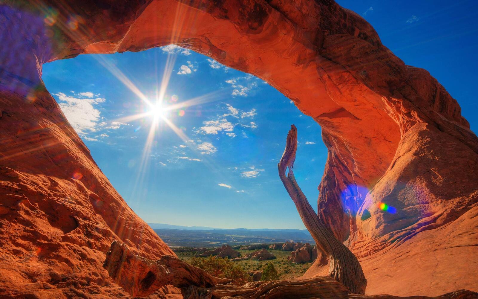 Wallpapers arch rock the sun landscapes on the desktop