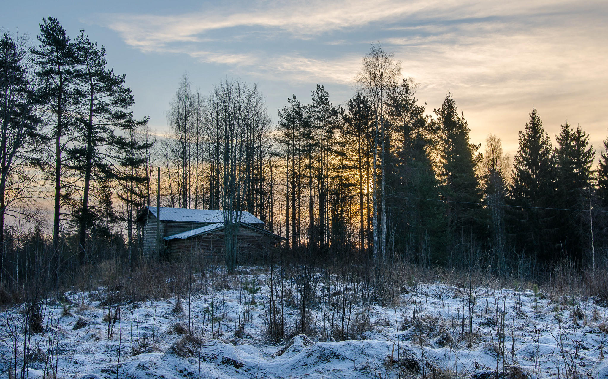 Бесплатное фото Красивая заставка закат, зима