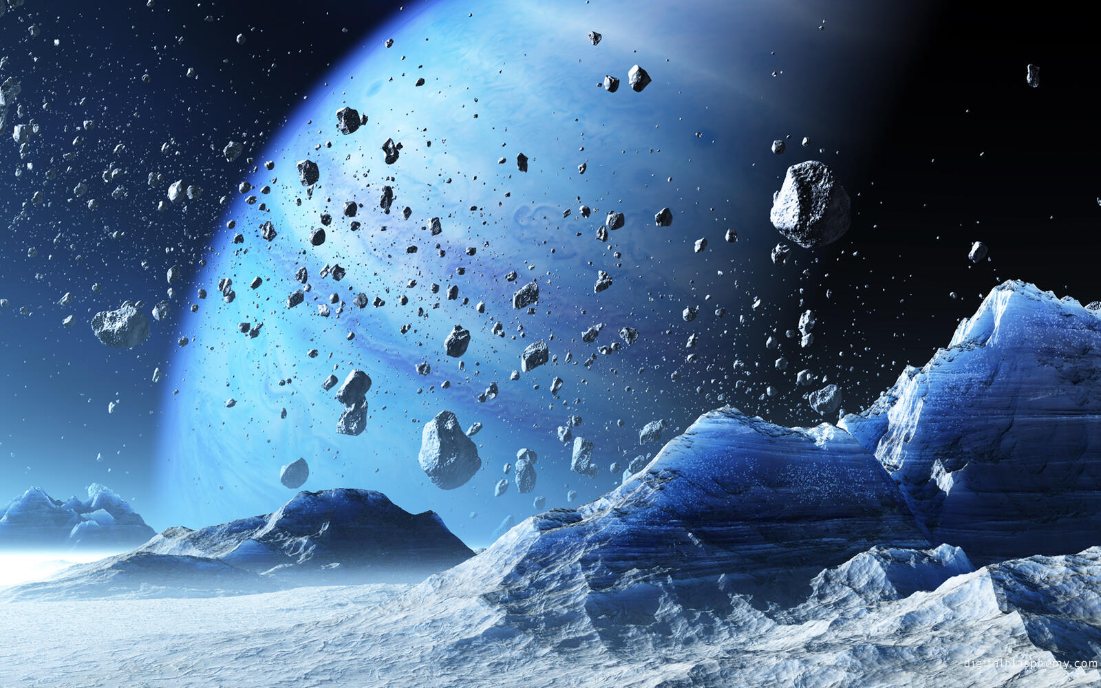 Wallpapers planet fantasy asteroids on the desktop