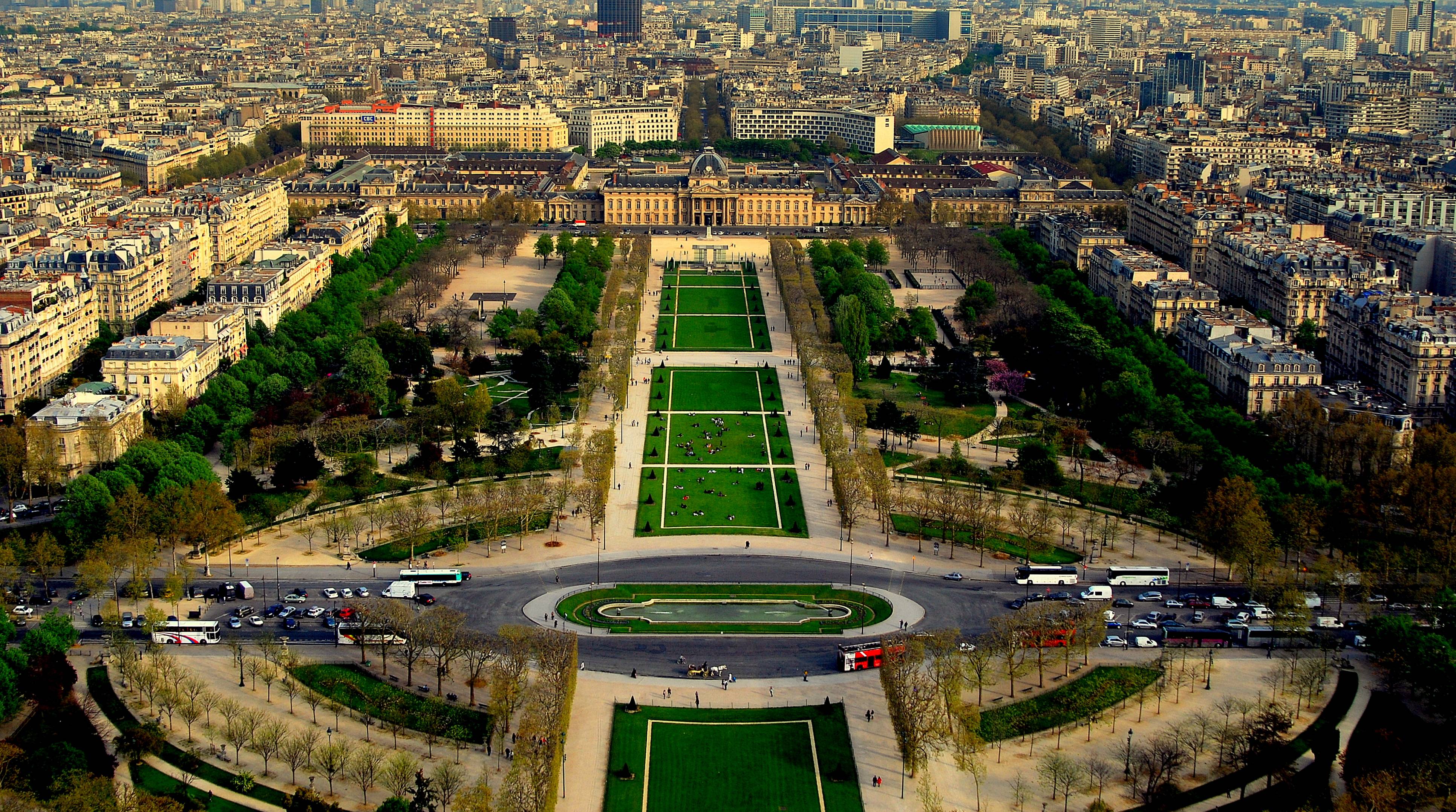 Обои Париж вид сверху город на рабочий стол
