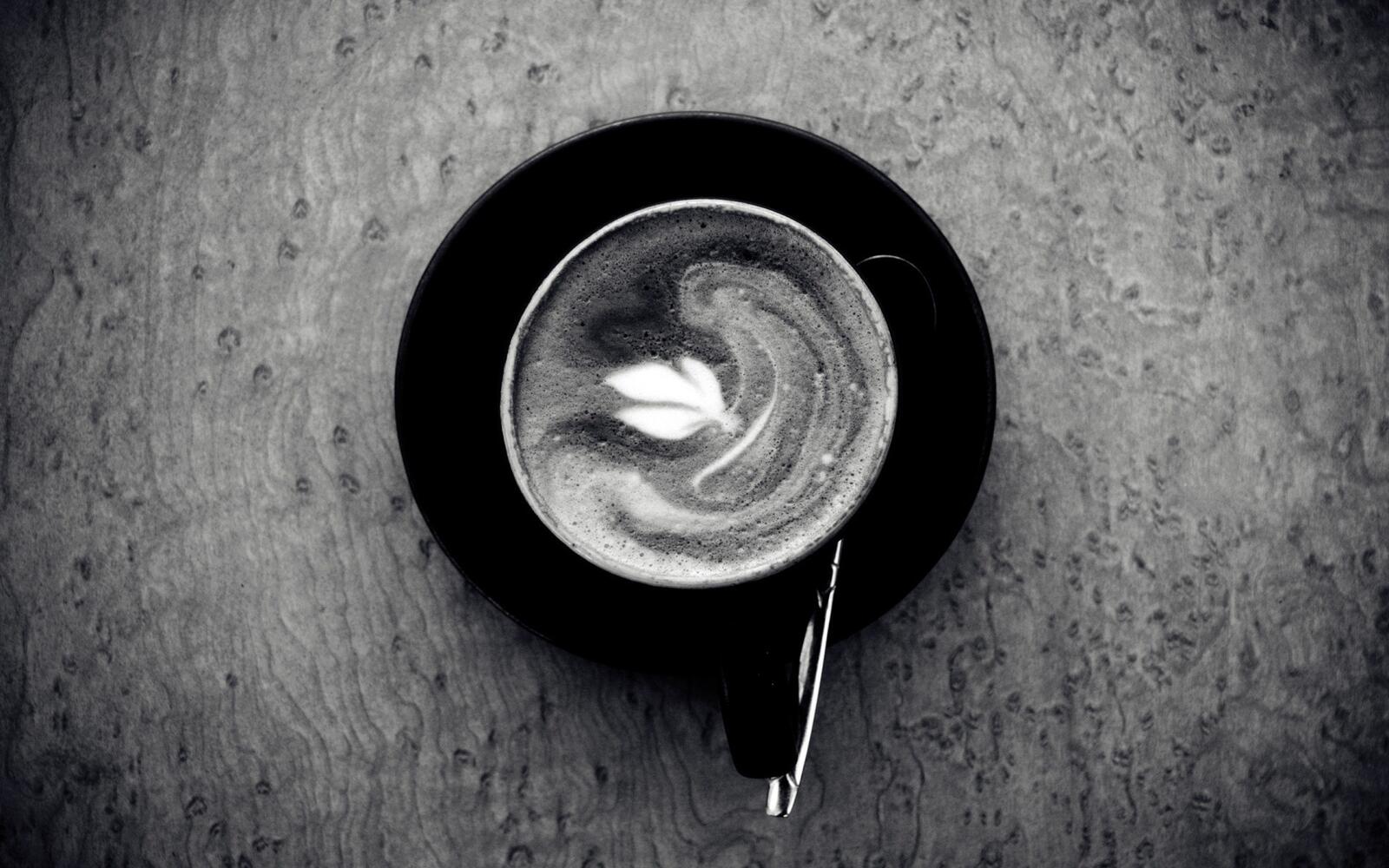 桌面上的壁纸咖啡 片材 黑与白