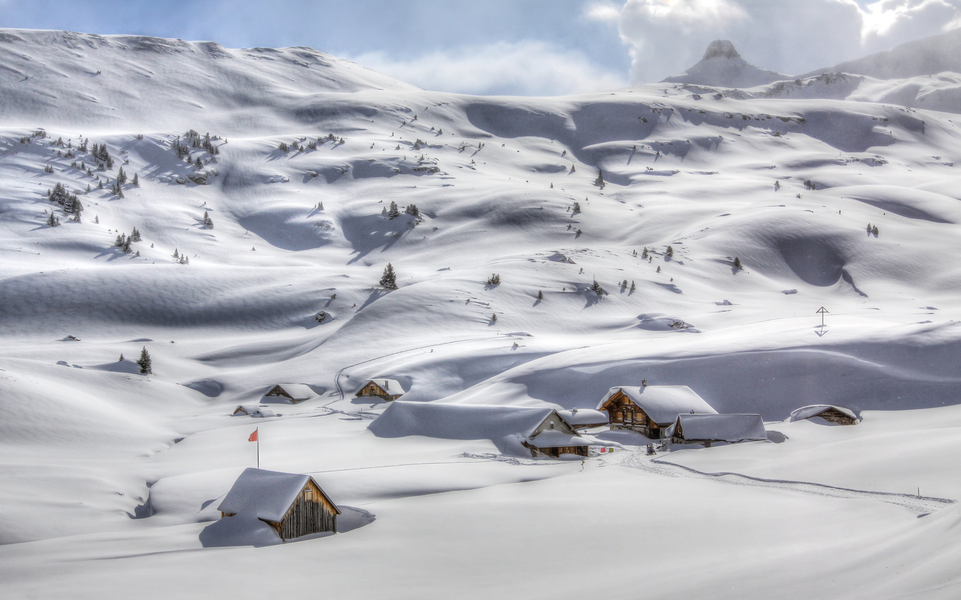 Фото бесплатно горы, снег, сугробы