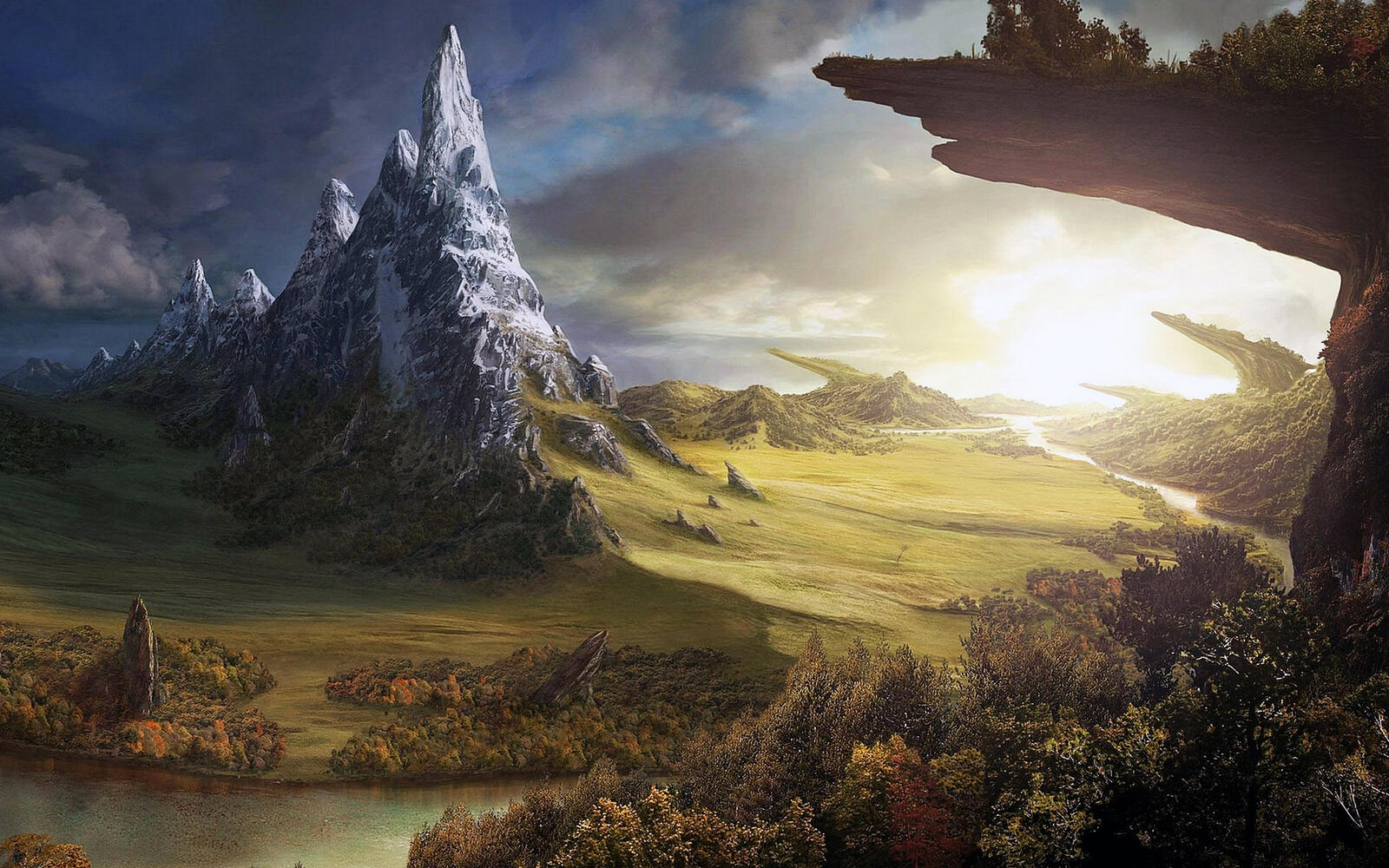 Wallpapers fantasy landscape mountains on the desktop