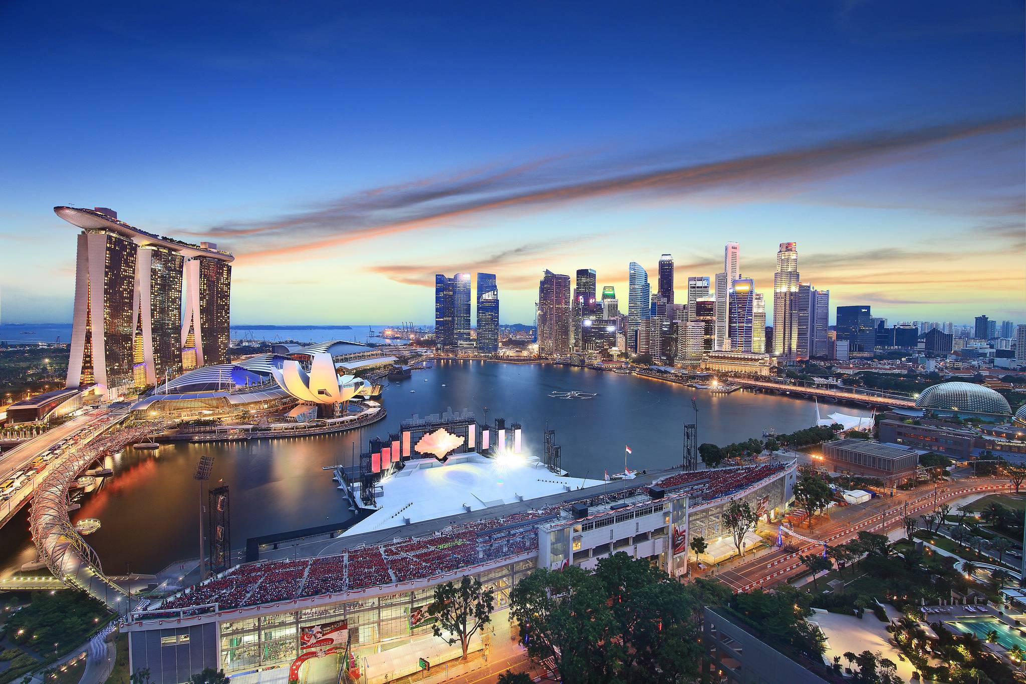 Обои океан Сингапур город на рабочий стол