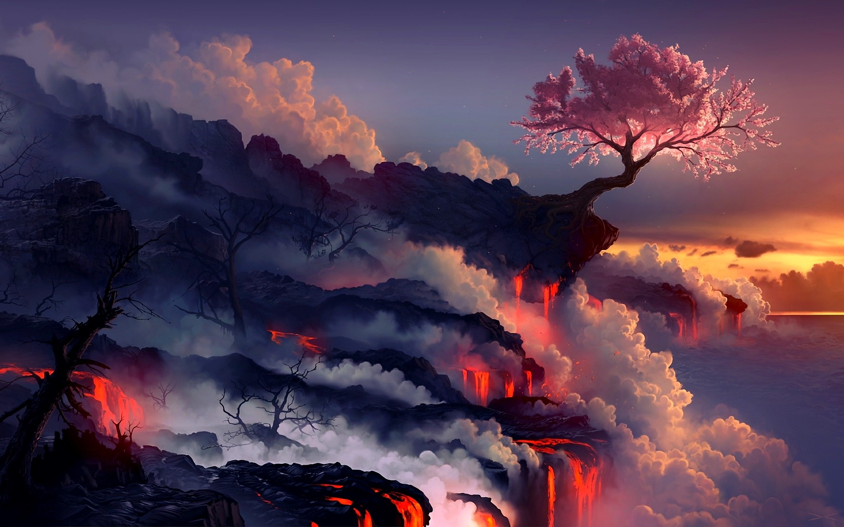 Wallpapers lava foothills volcano on the desktop