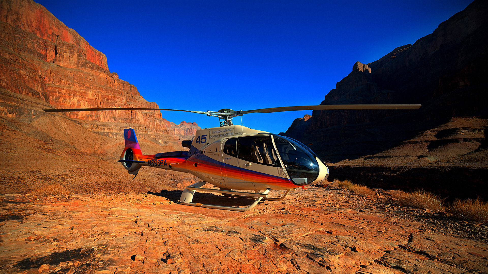 Wallpapers canyon mountains helicopter on the desktop