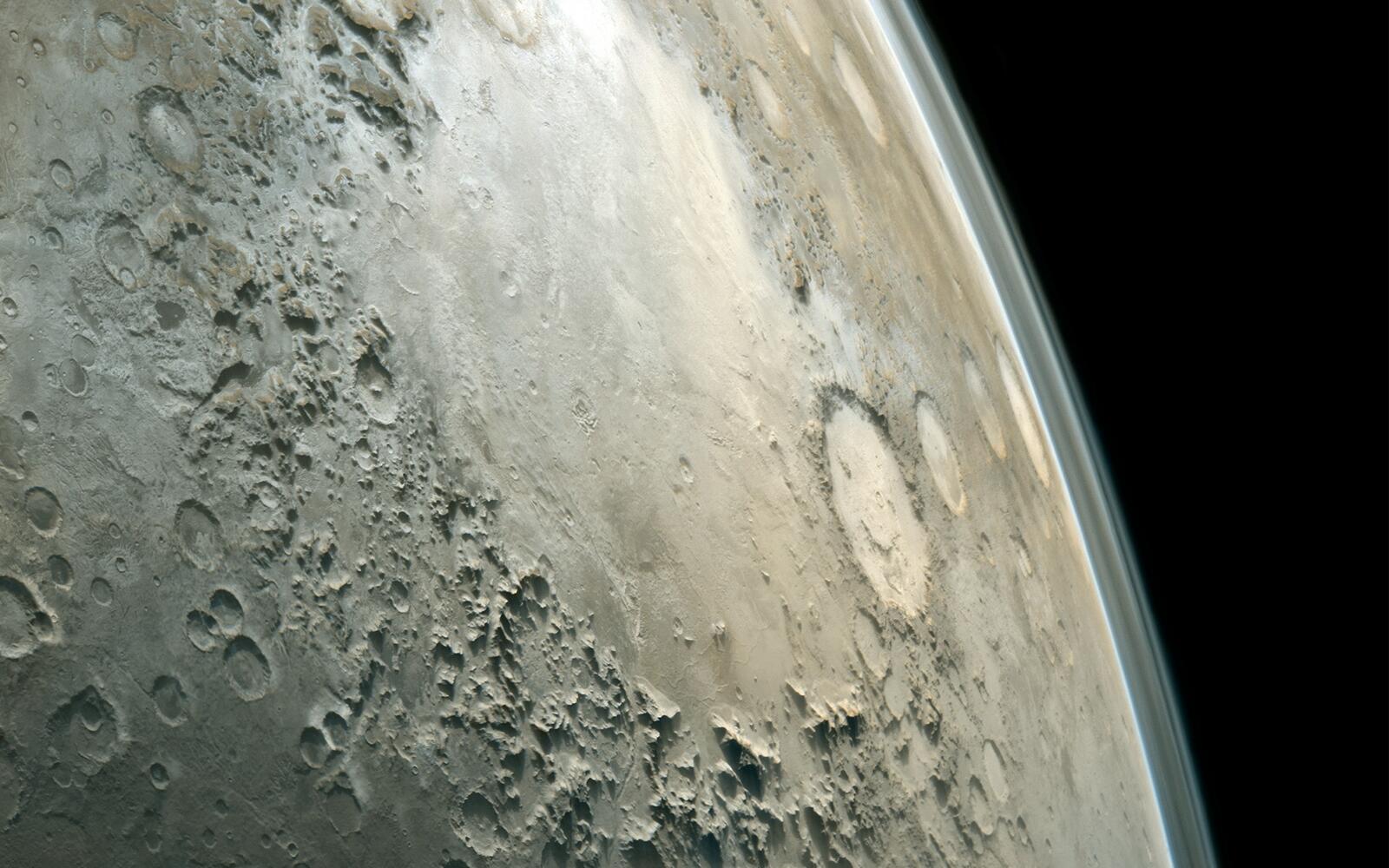 Обои луна поверхность кратеры на рабочий стол