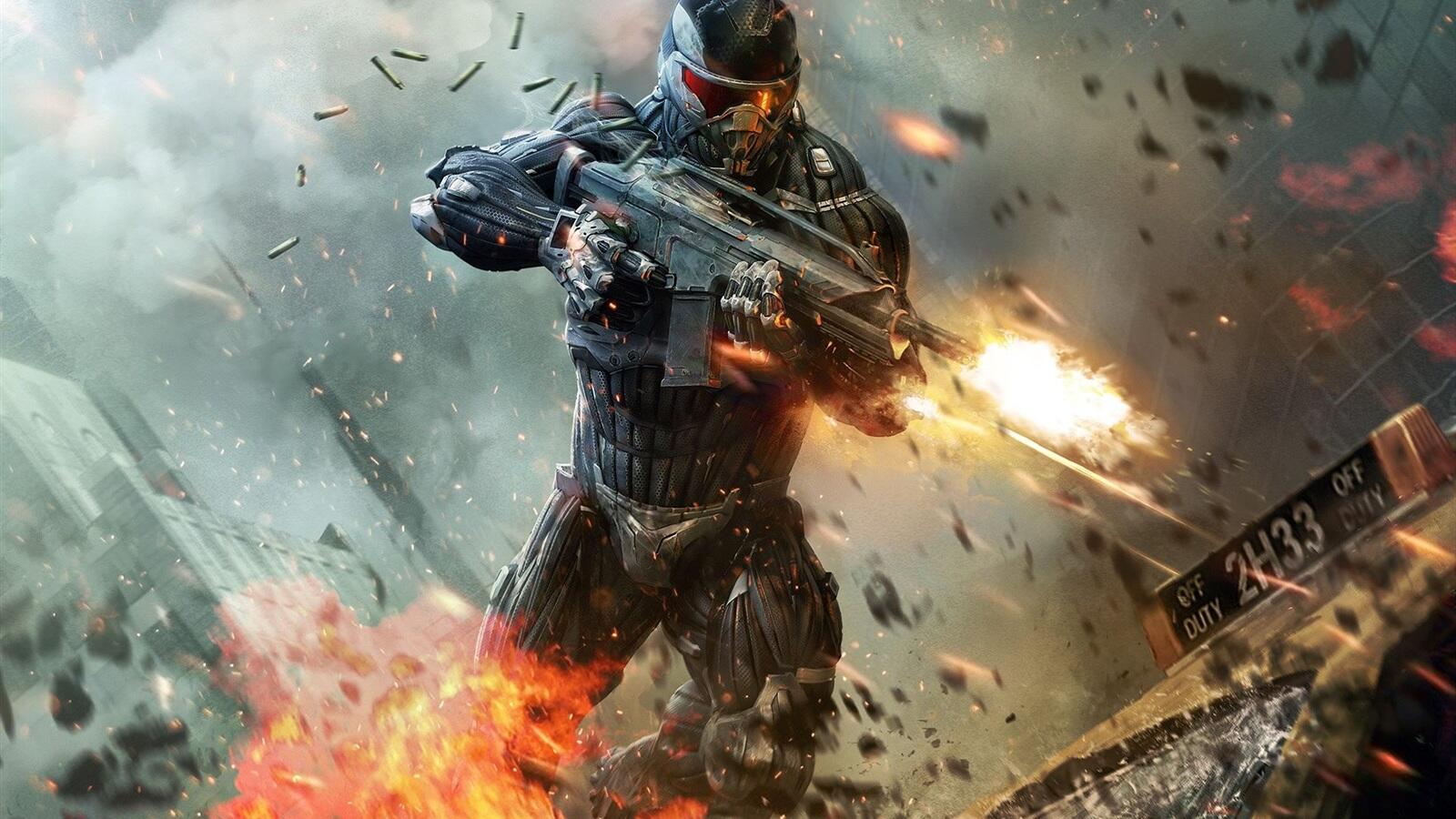 Бесплатное фото Солдат в игре Crysis 2