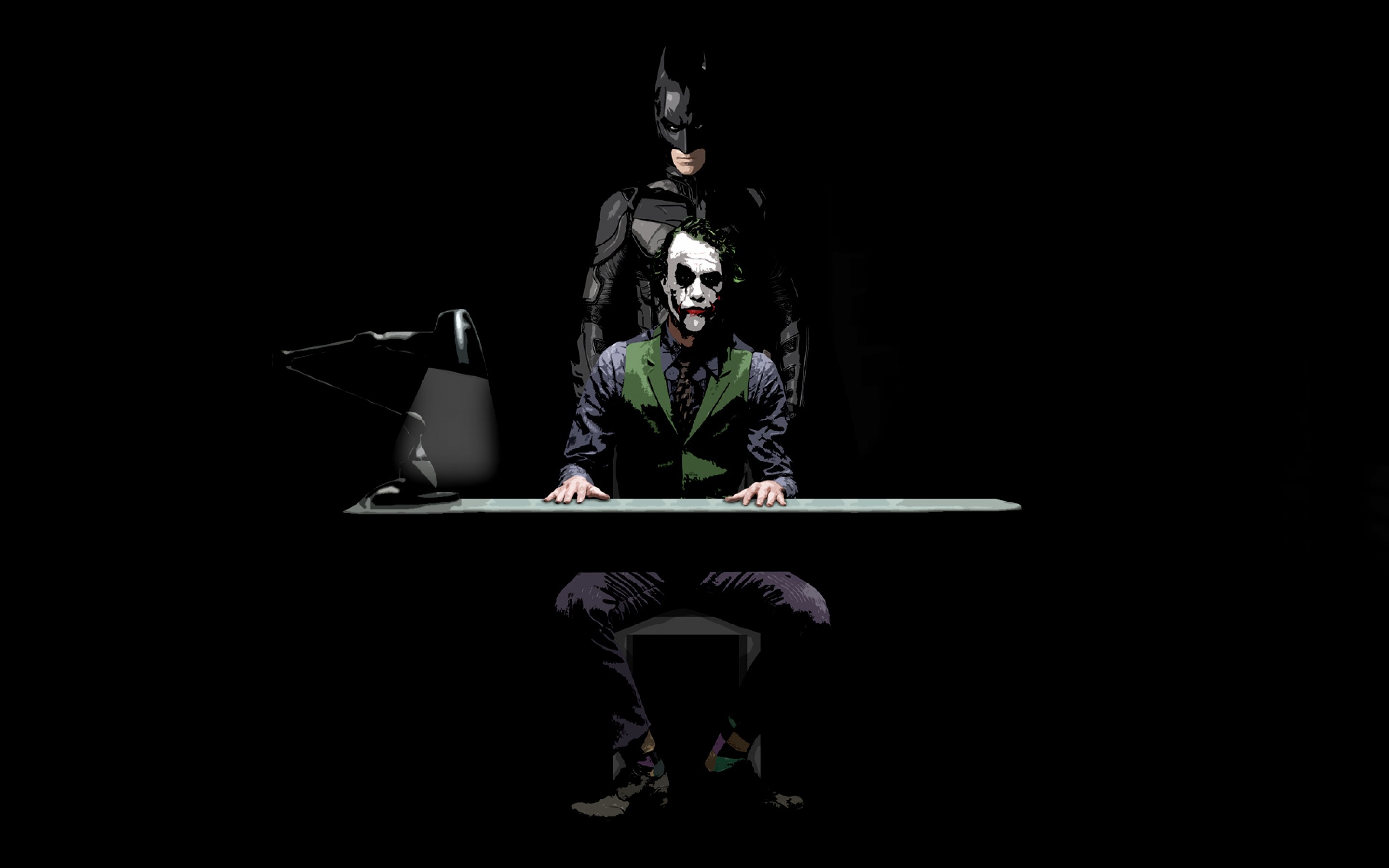Wallpapers joker batman confrontation on the desktop