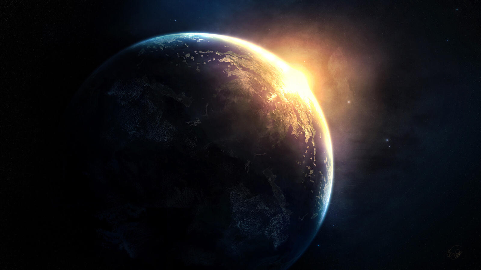 Wallpapers nebula earth space on the desktop