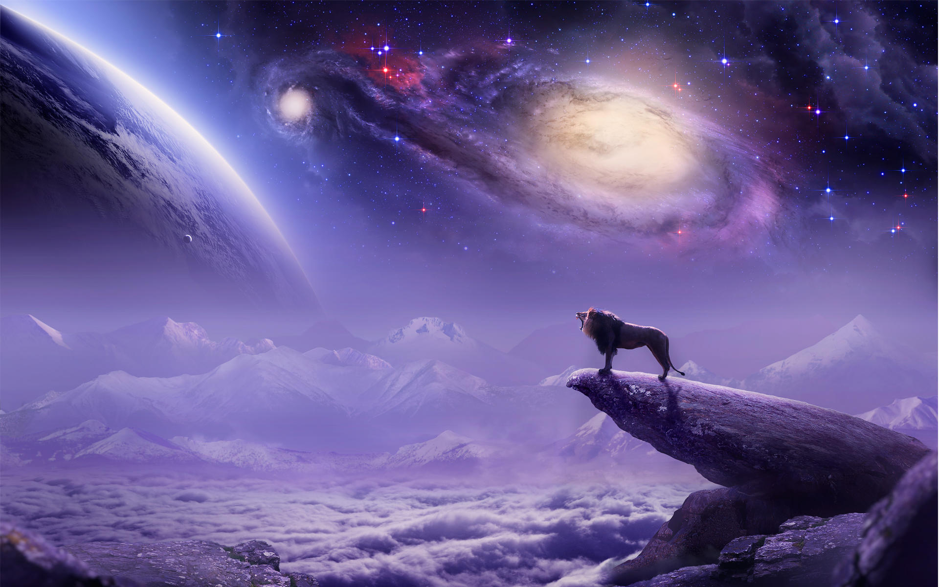 Wallpapers space lion the universe on the desktop