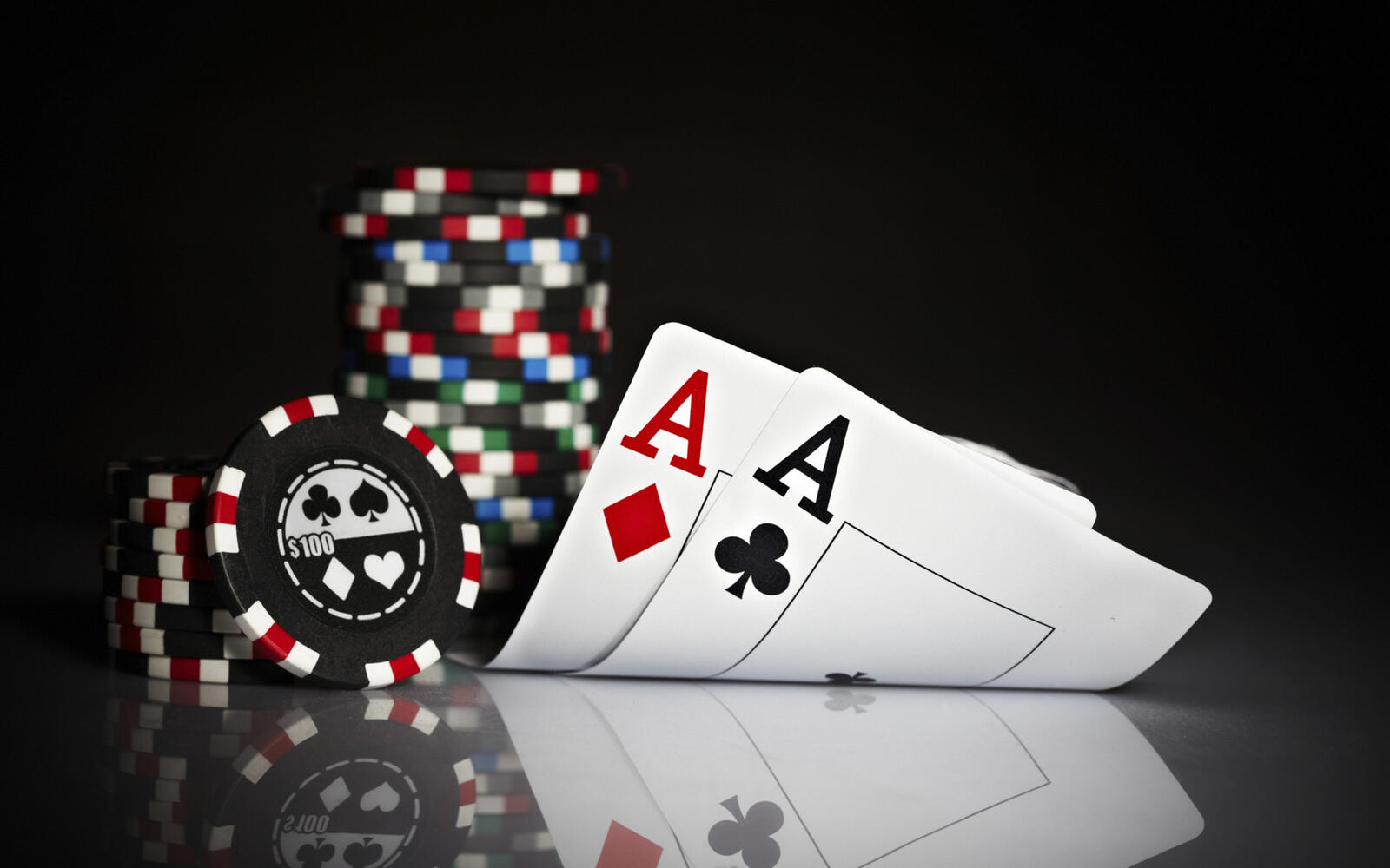 Wallpapers poker cards aces on the desktop