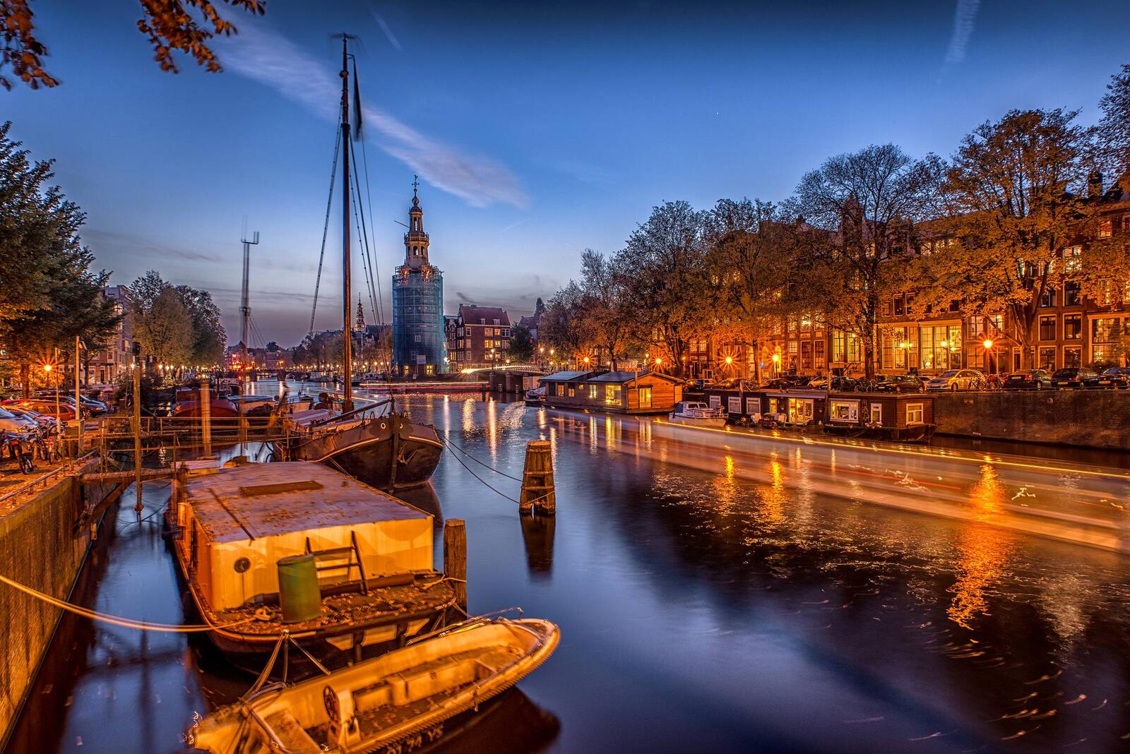 Обои панорама Голландия Амстердам на рабочий стол