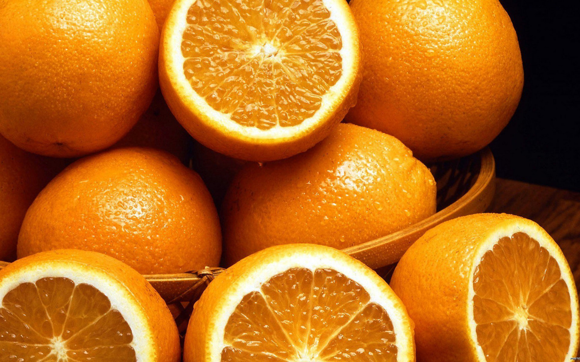 Обои фрукты апельсины оранжевые на рабочий стол