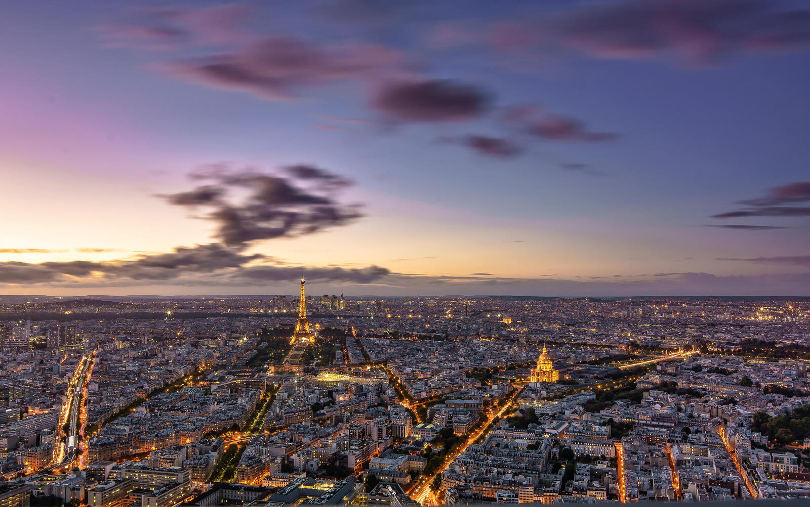 Wallpapers cityscape France dawn on the desktop
