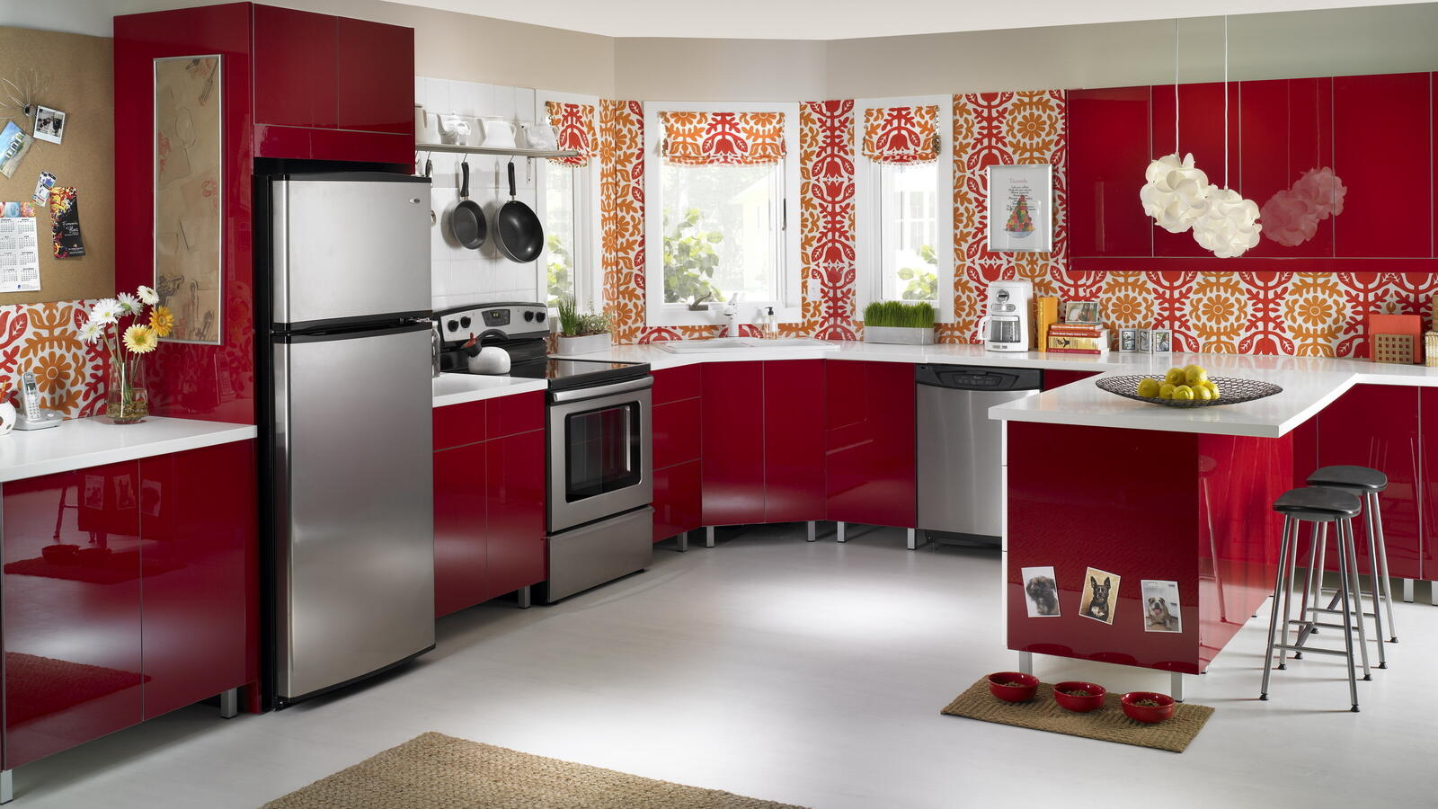 Wallpapers kitchen furniture refrigerator on the desktop