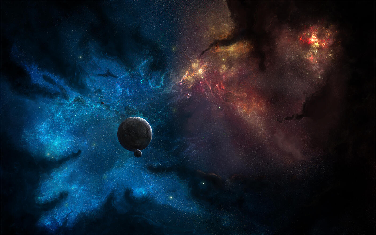 Wallpapers Nebula stars planets on the desktop