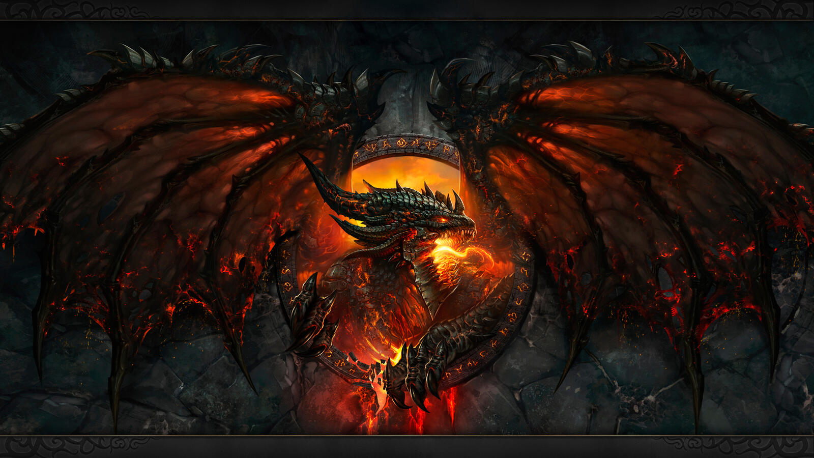 Wallpapers dragon flame mouth on the desktop