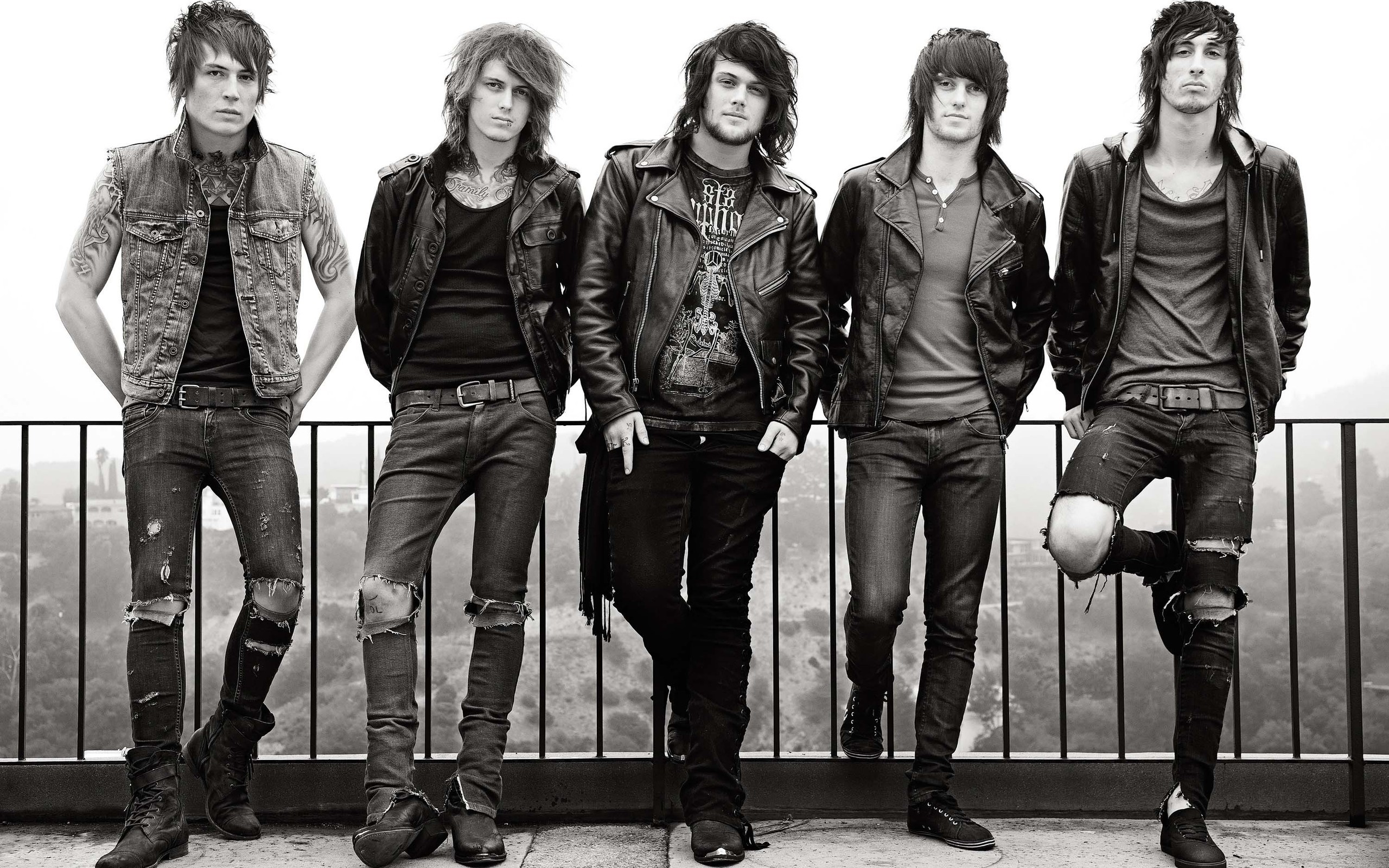Wallpapers rock band asking alexandria black and white on the desktop