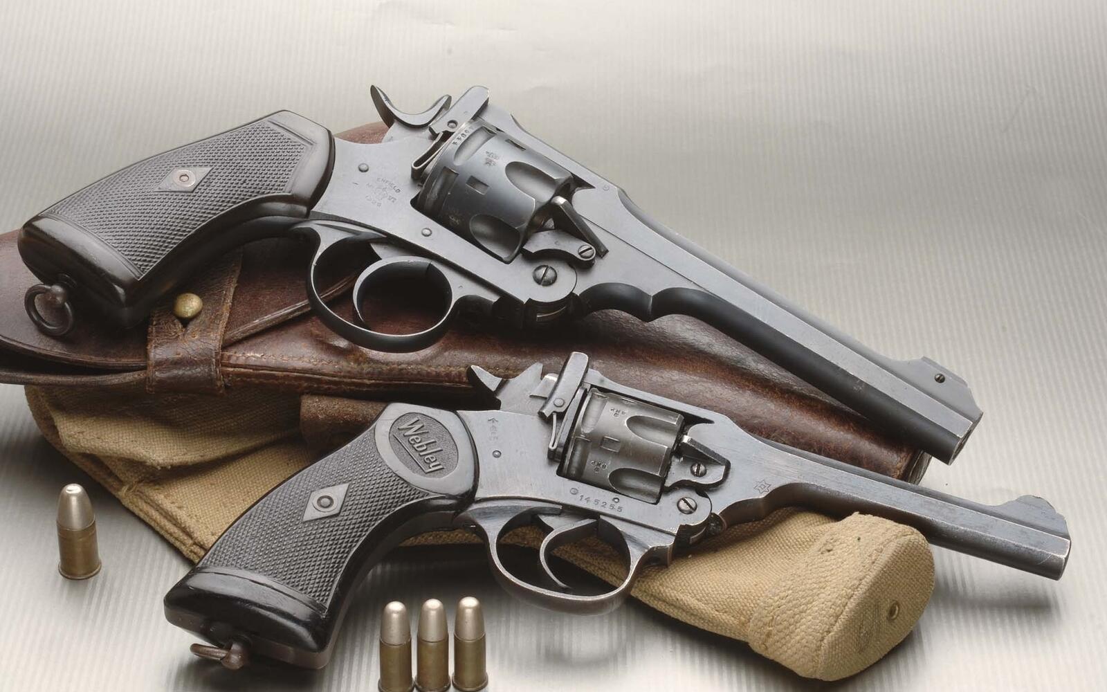 Wallpapers revolvers holster cartridges on the desktop