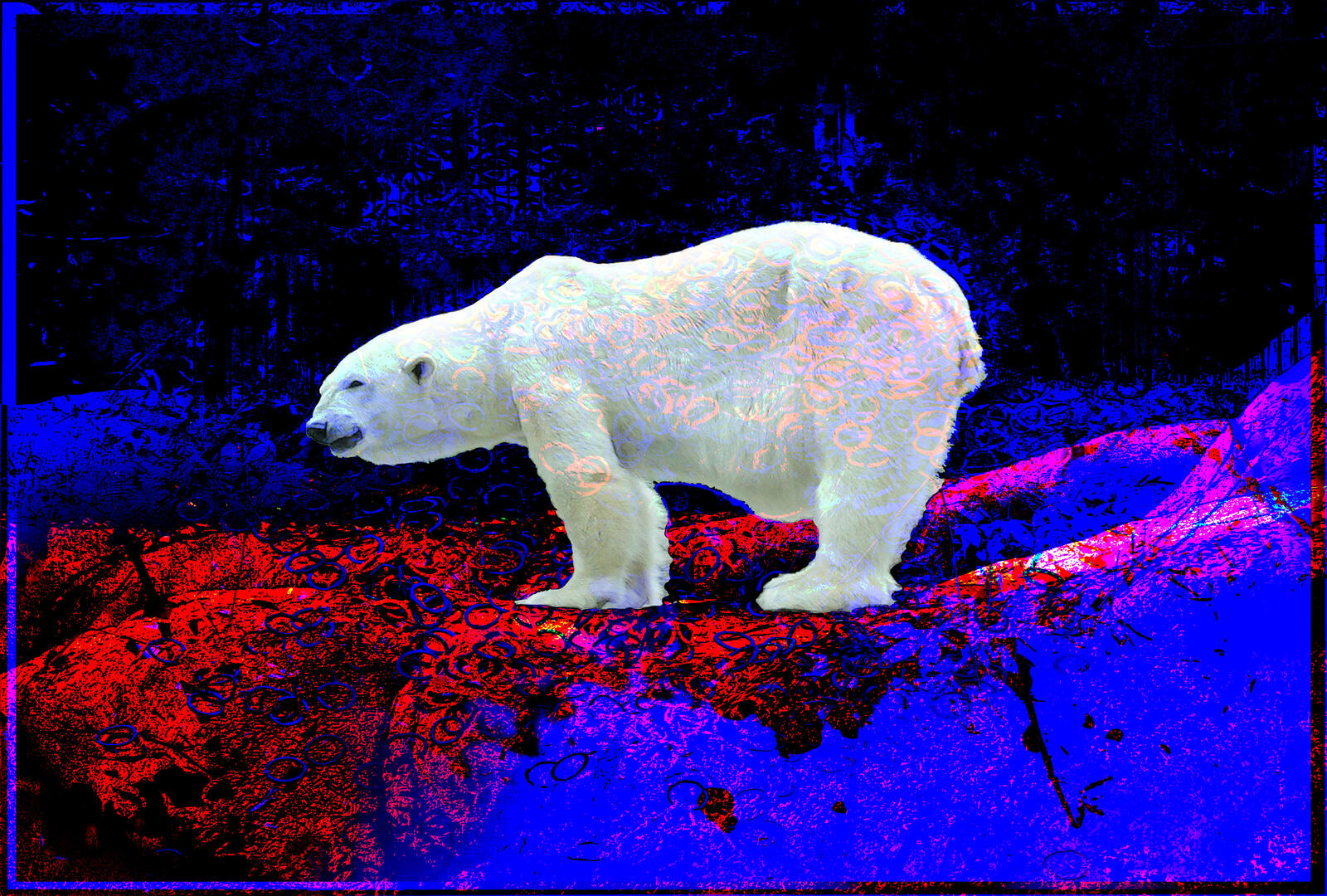 Обои текстура полярный медведь абстракция на рабочий стол