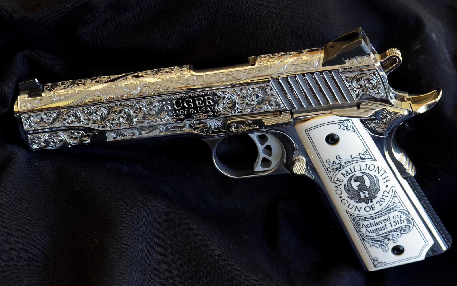 Wallpapers ruger pistol engraving on the desktop