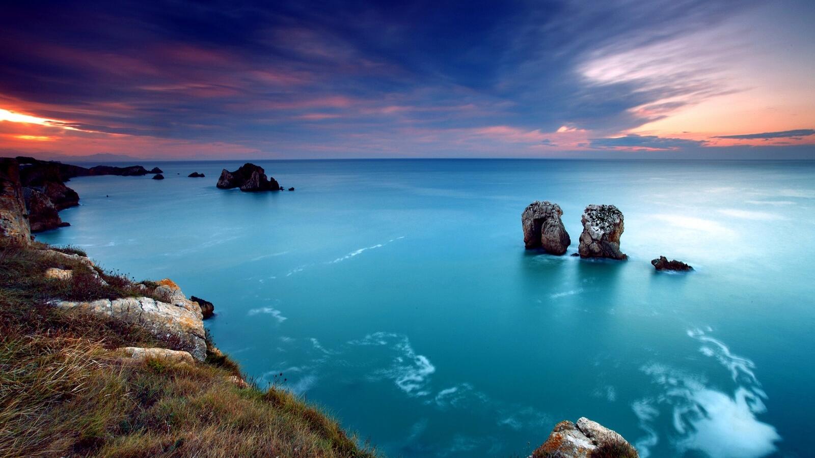 Бесплатное фото Красивый закат с видом на море