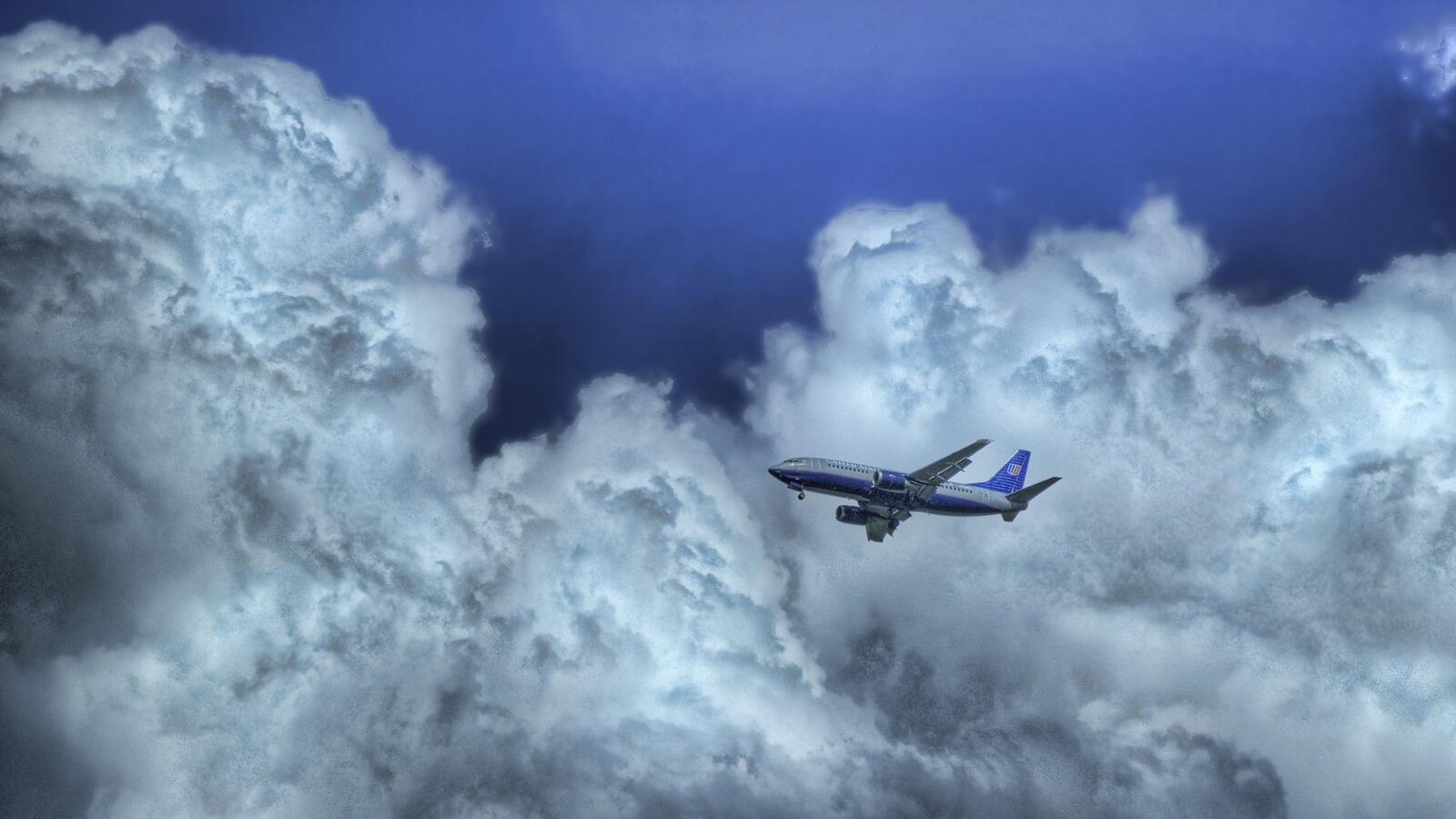 Wallpapers airplane blue white on the desktop