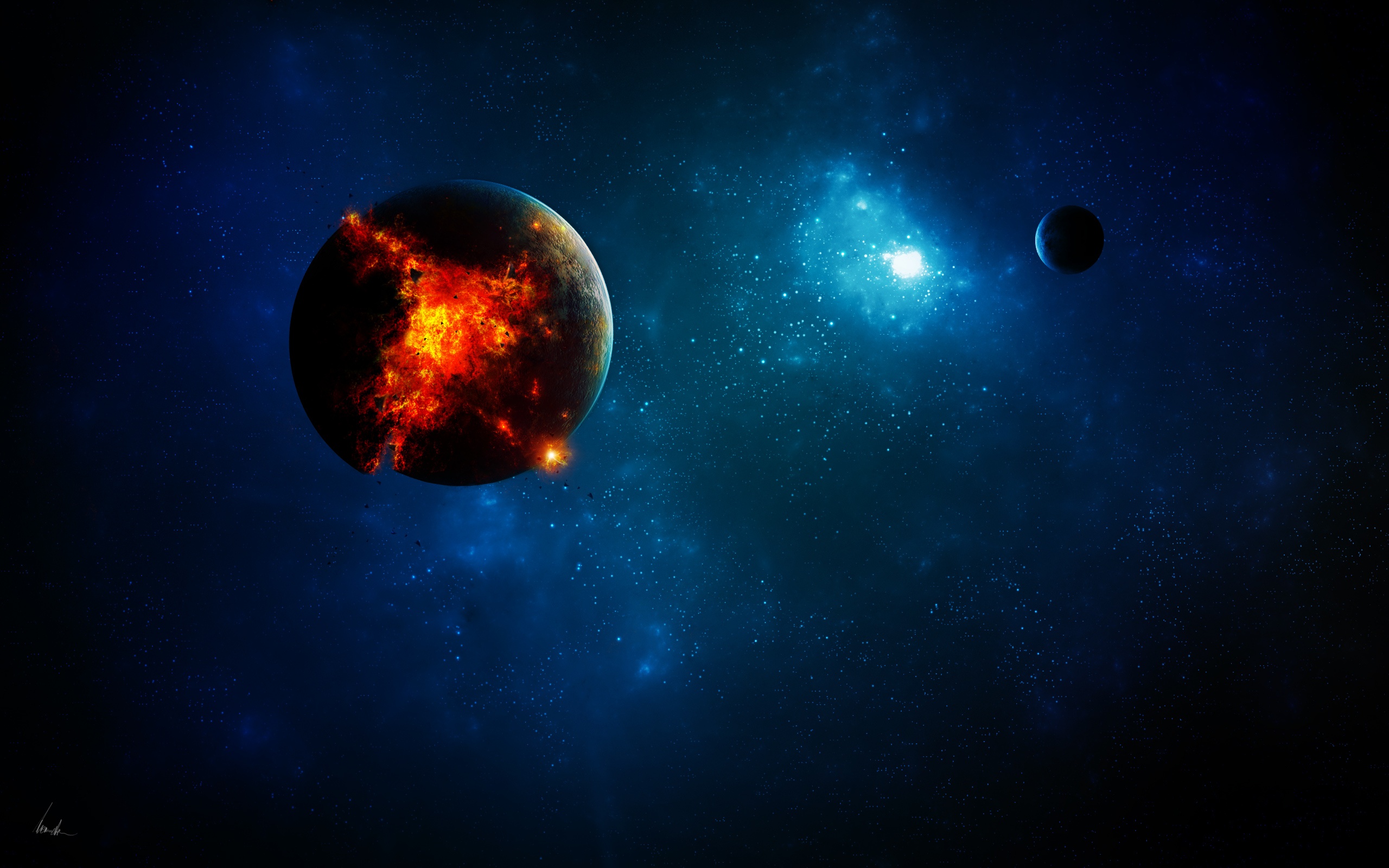 Wallpapers space planet explosion on the desktop