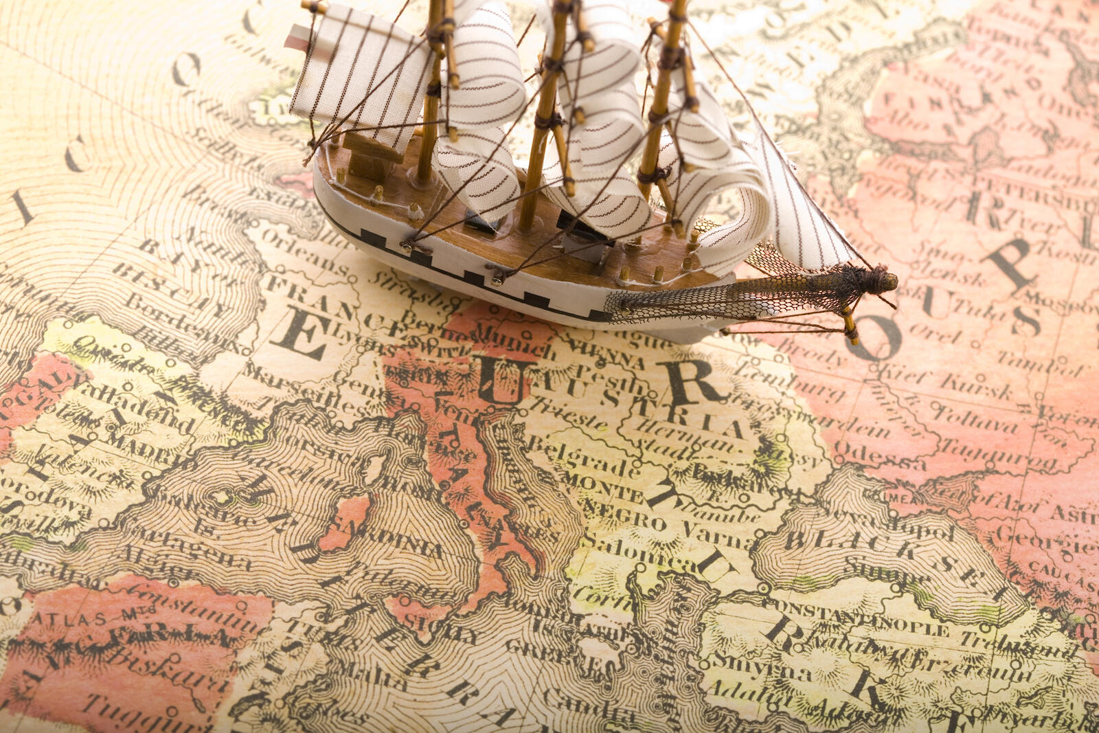 桌面上的壁纸地图 欧洲 船运