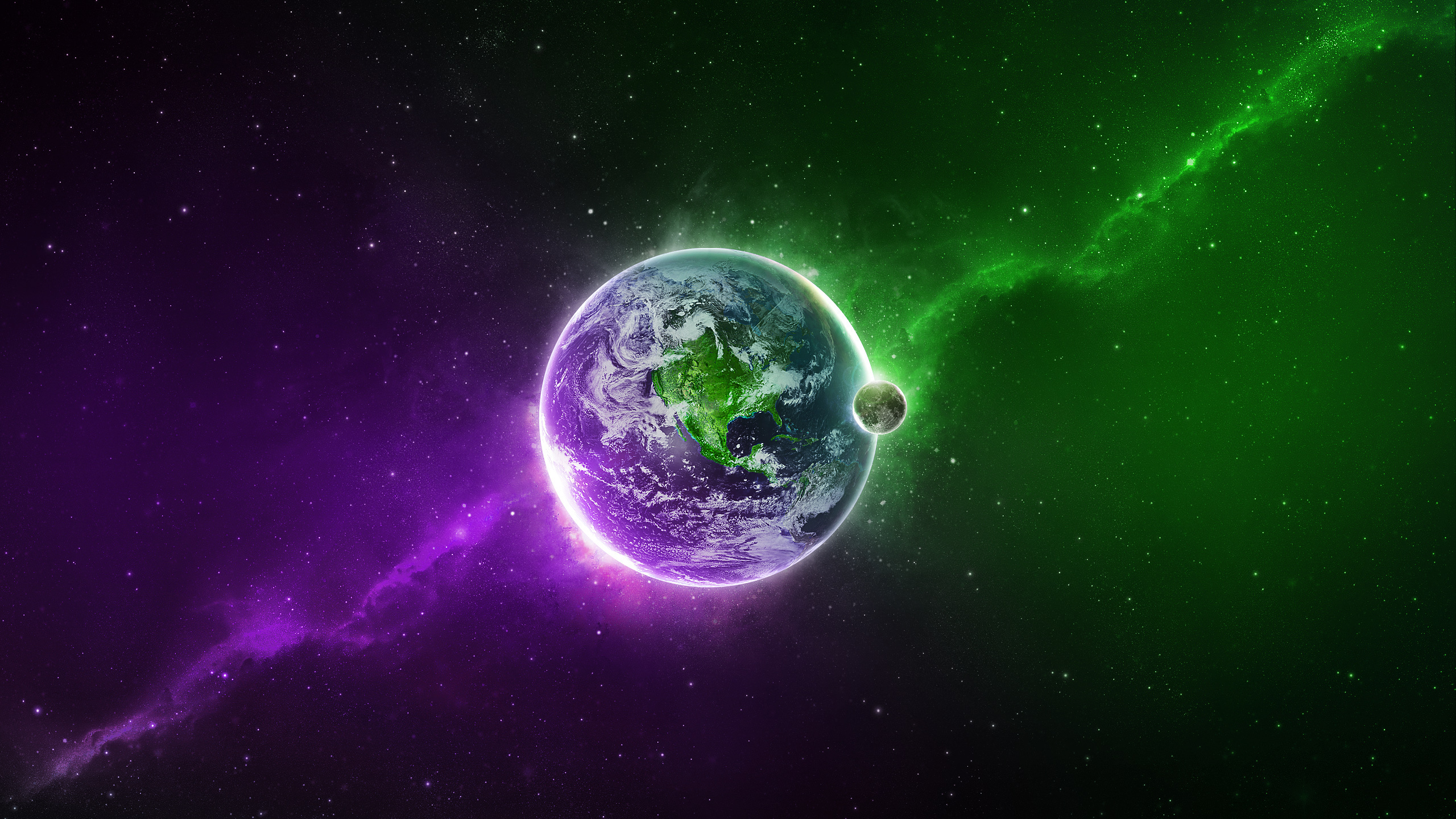 Wallpapers planet earth stars galaxy on the desktop
