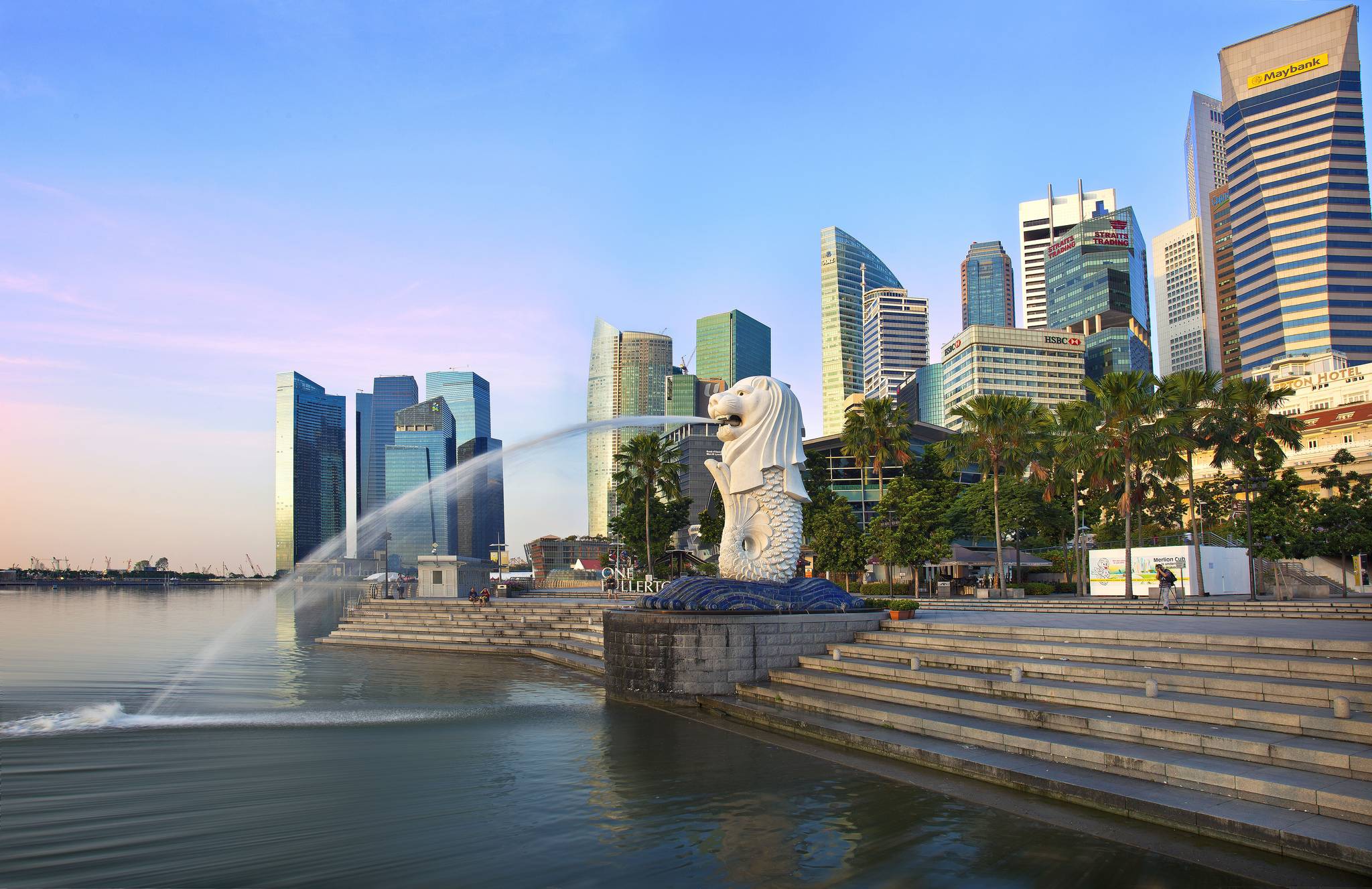 Обои лев Сингапур город на рабочий стол
