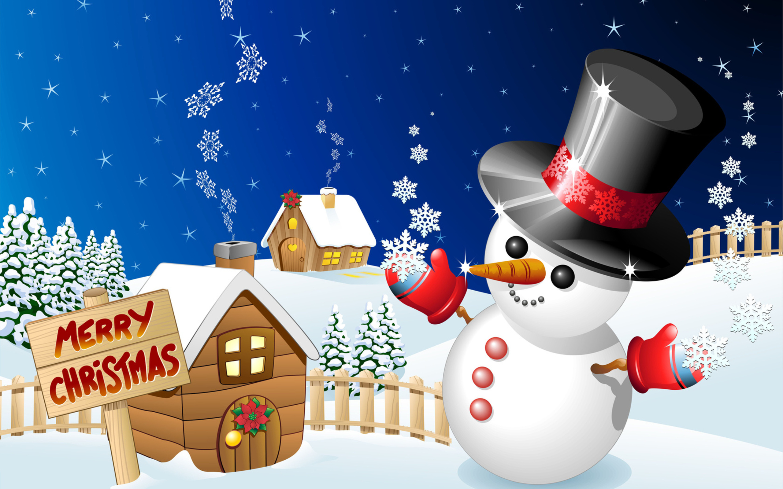 Wallpapers snowman wish buttons on the desktop